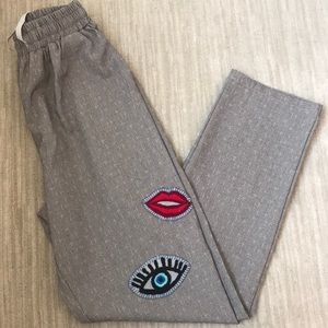 Patchwork gray trousers